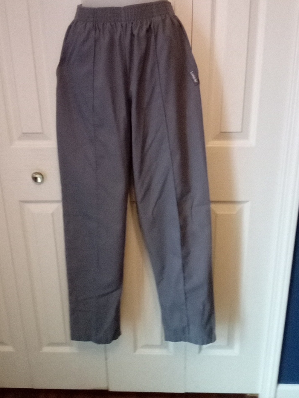 Landau Women's Gray Elastic-Waist Scrub Pants